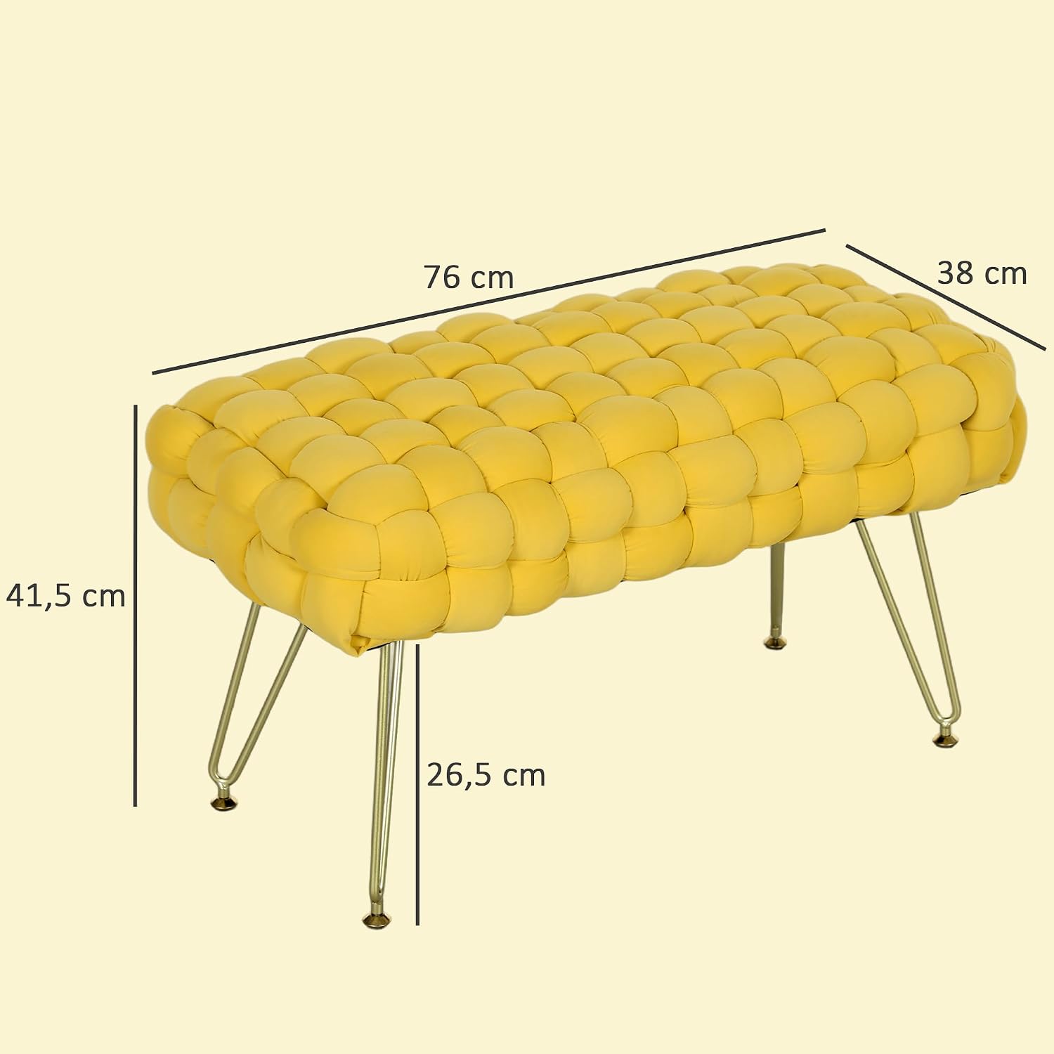 Detalle de HOMCOM Banco pie de cama 76x38x41,5 cm