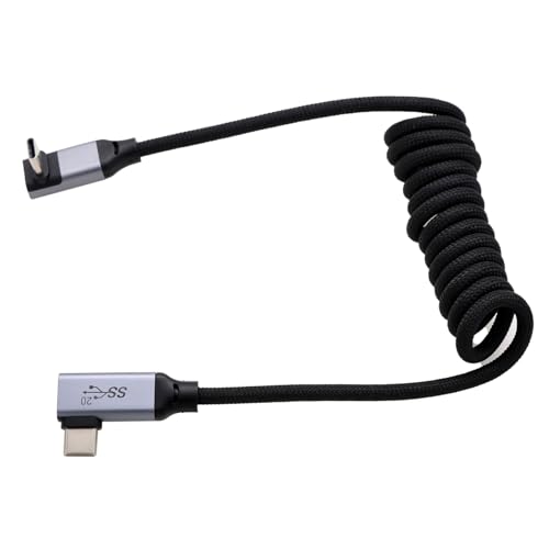 Thumbnail 1 de HangTon USB Typ C PD100W 4K60 Datenstrom Kabel (rechtwinklig) – USB-C zu USB-C, 30–51 cm