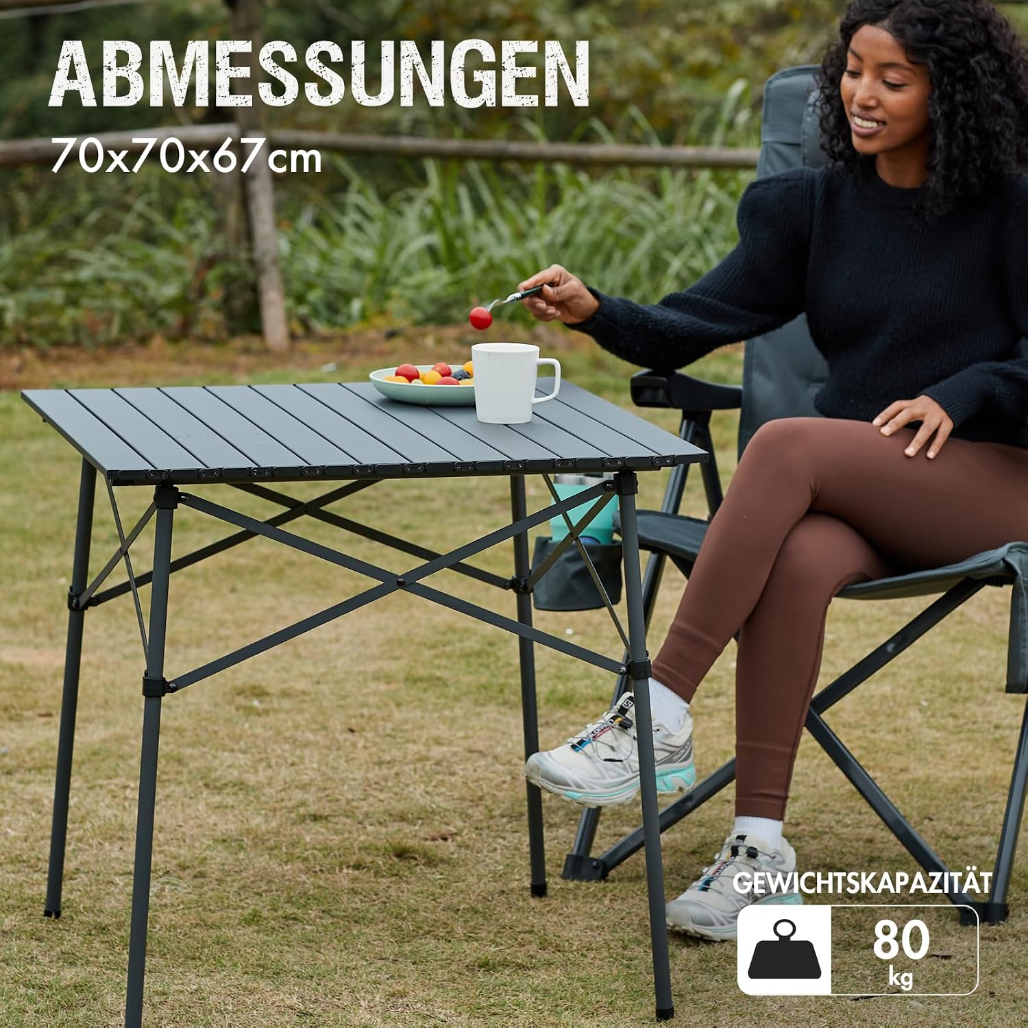 Thumbnail 4 de PORTAL klappbarer Campingtisch aus Aluminium – faltbar, tragbar mit Tragetasche