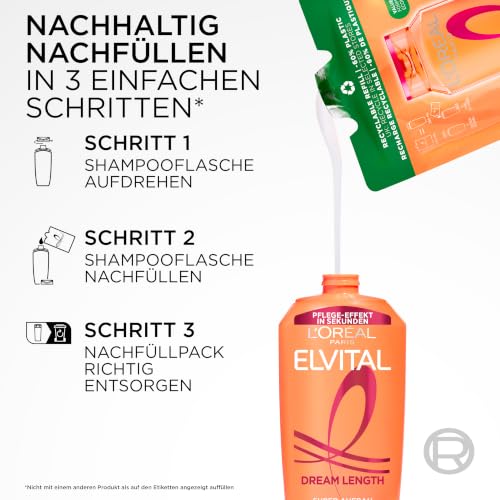 Thumbnail 8 de L'Oréal Paris Elvital Dream Length Super Aufbau Shampoo 1000 ml – gegen Spliss und Haarbruch