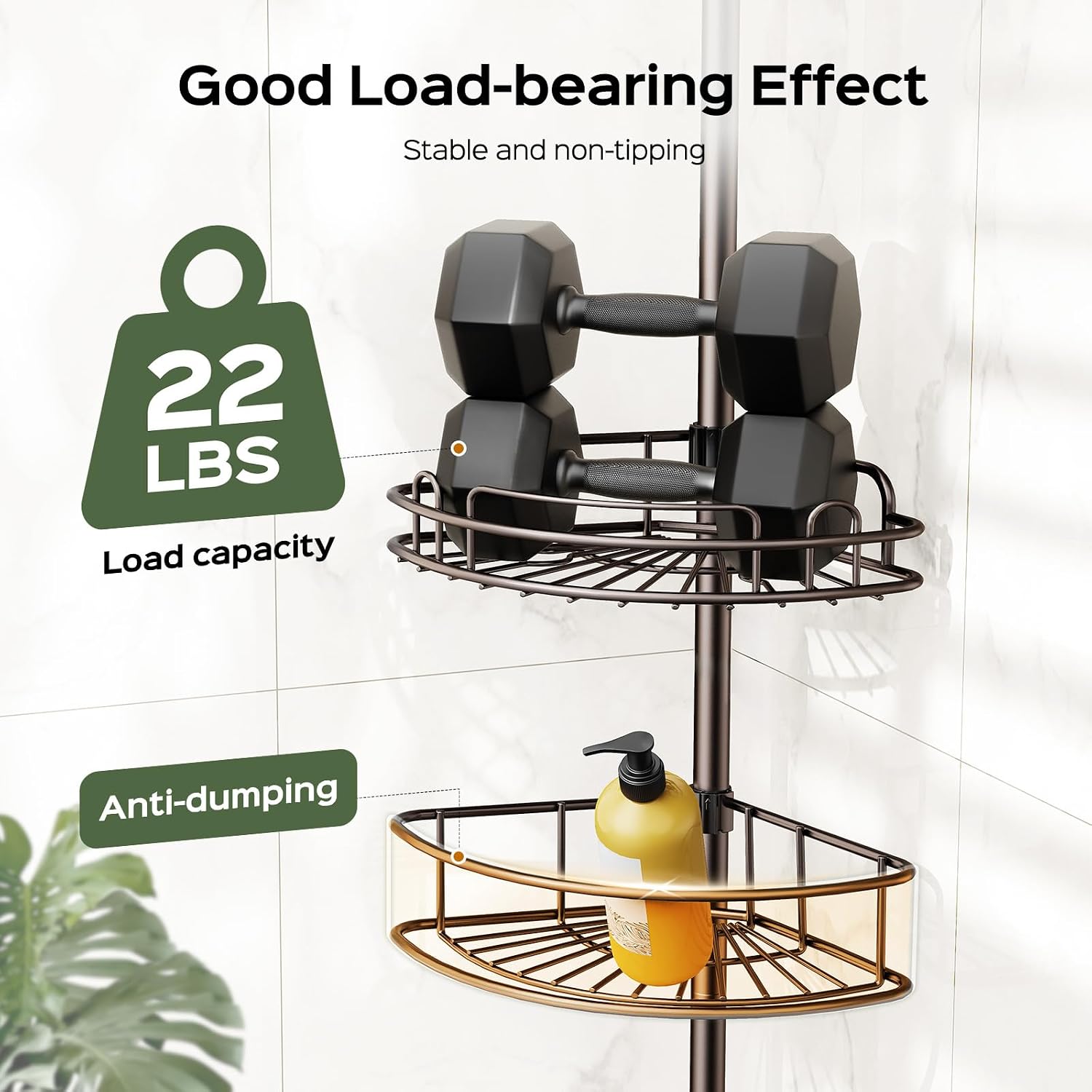 Thumbnail 5 de HAMITOR Corner Shower Caddy 47-121 Inch