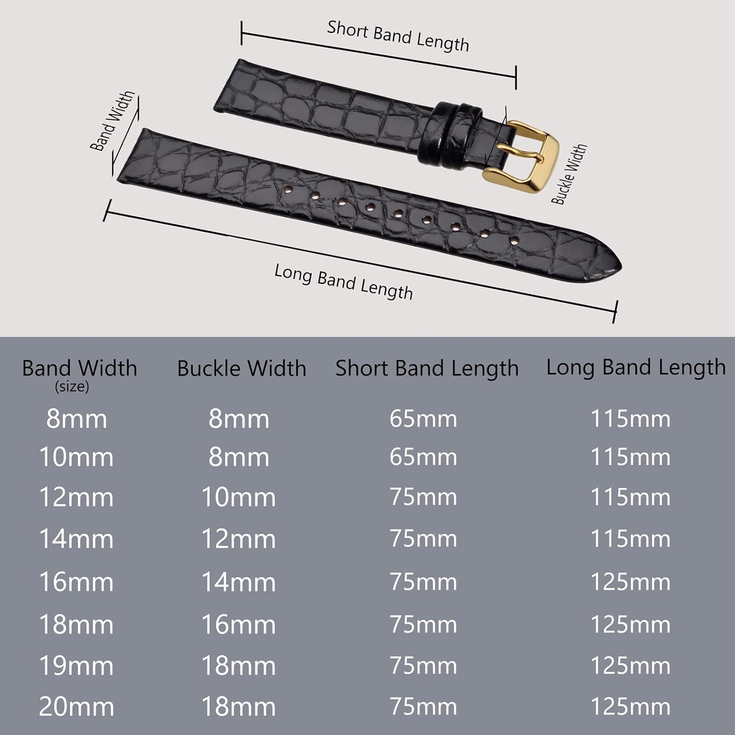 Thumbnail 4 de BISONSTRAP Leder Uhrenarmbänder mit polierter Edelstahlschließe (Bandbreite 14 mm)