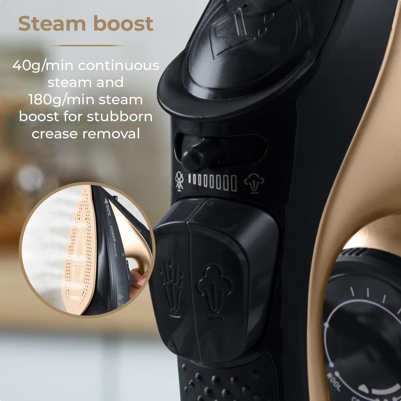 Thumbnail 5 de Tower T22008BKG CeraGlide cordless steam iron 🔌