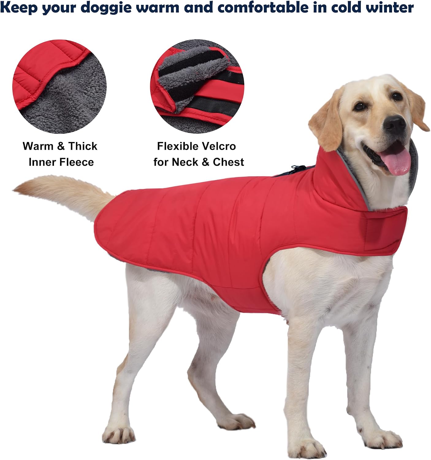 Detalle de Petglad Dog Winter Coat, fleece-lined
