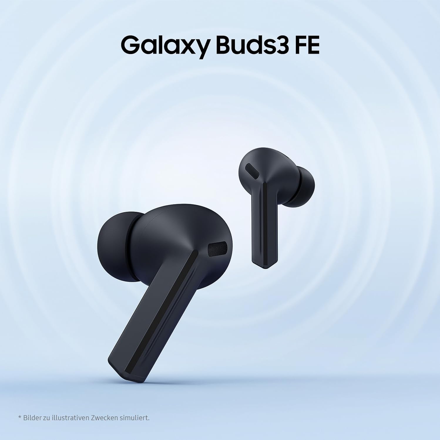 Thumbnail 2 de Samsung Galaxy Buds3 FE – kabellose In-Ear-Kopfhörer mit 360 Audio, aktiver Geräuschunterdrückung, Clear Call & mobeen Soft Clear Case (Black)
