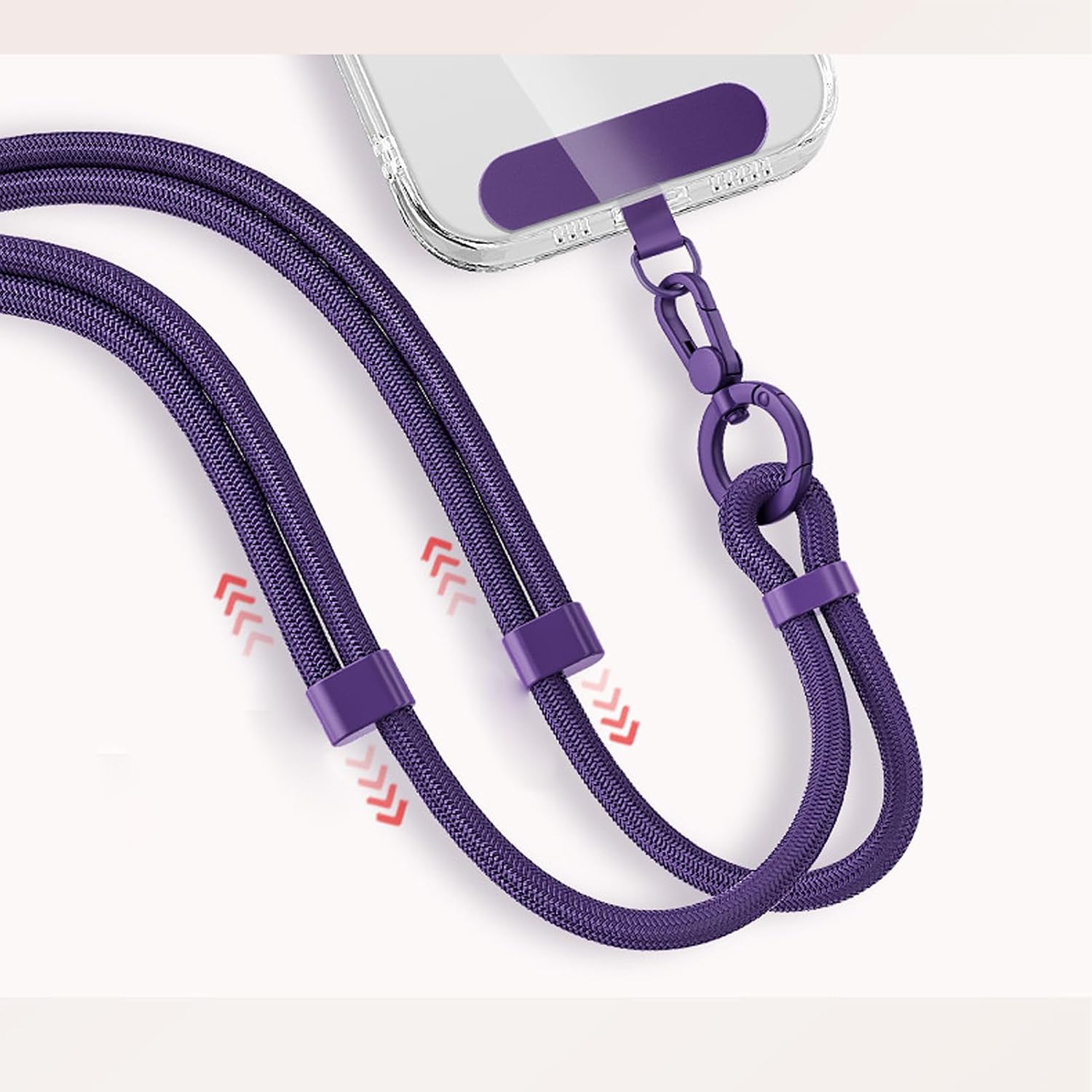 Detalle de MORSUNBELA Cordon Téléphone Portable — Tour de Cou Réglable 40–80 cm, Utilisation Universelle et Polyvalente