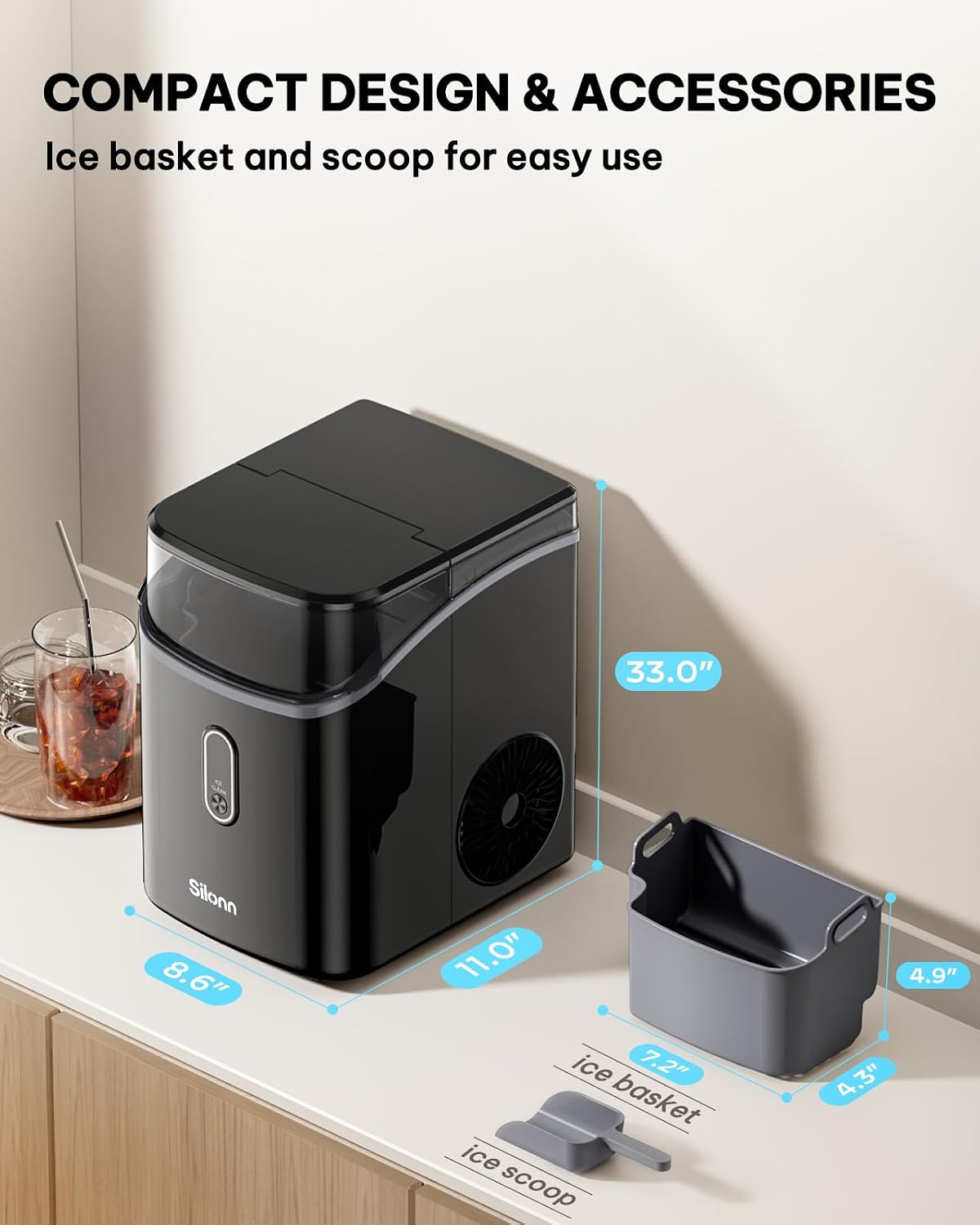 Thumbnail 5 de Silonn Nugget Ice Maker, 33 lb Daily Output