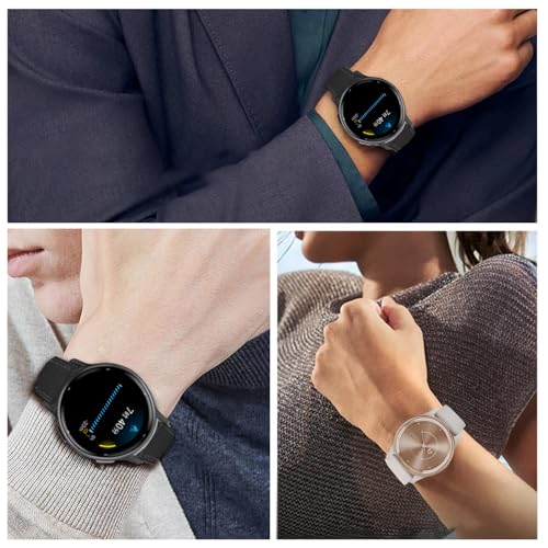 Thumbnail 3 de NEMUALL Lederarmband 20 mm für Garmin Vivoactive 5/6, Venu 2 Plus Sq – Ersatzband