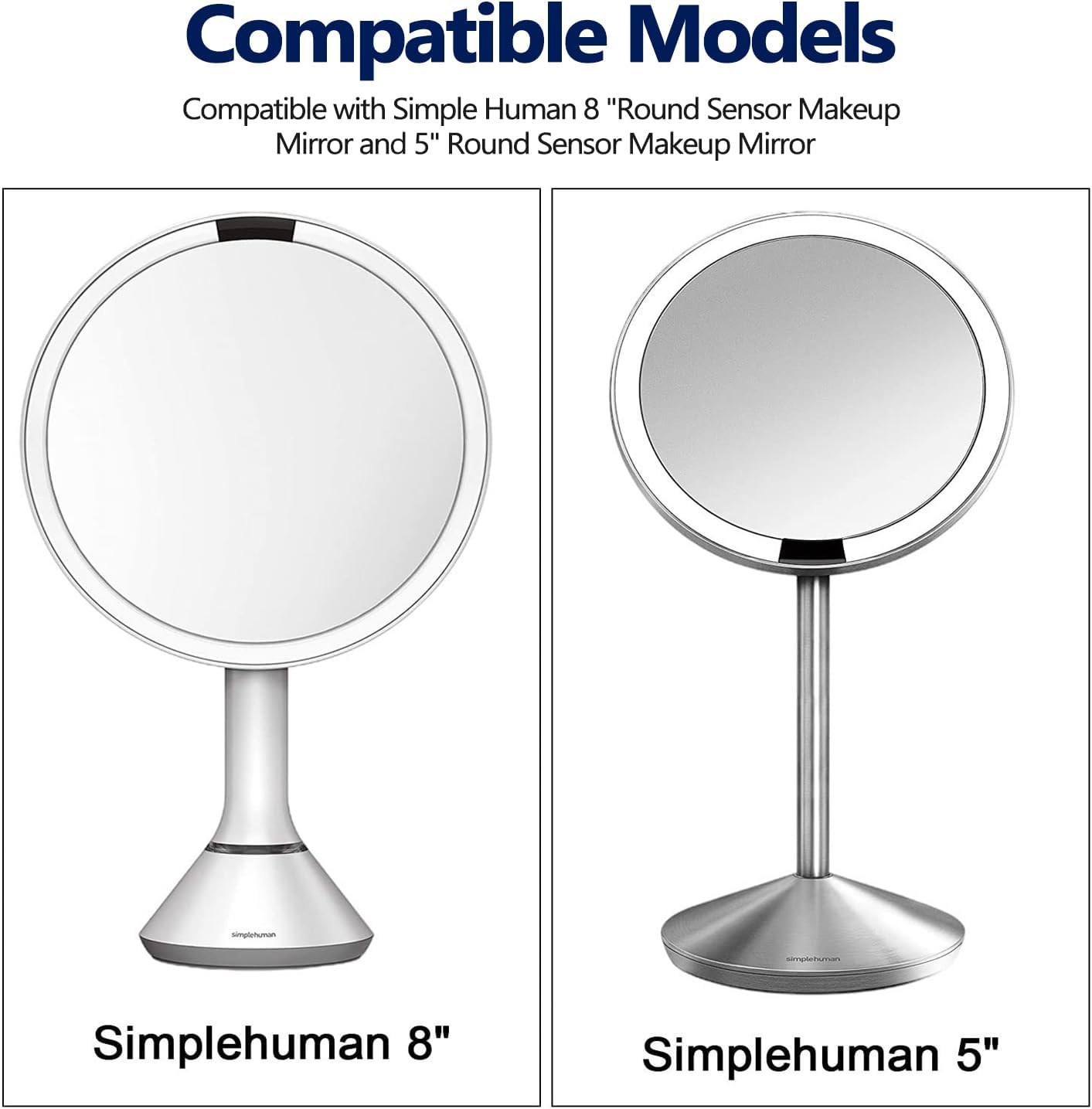 Thumbnail 1 de 5FT Micro USB Charger Cable for Simplehuman Round Mirrors (5" & 8"), USB-A to Micro USB, Black