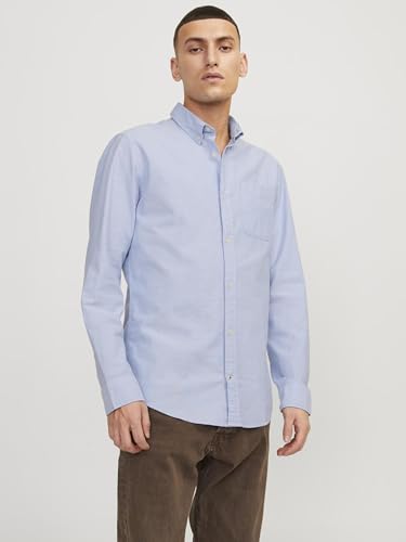 Detalle 2 de Jack & Jones Jjeoxford Shirt L/S L camisa hombre azul cachemira