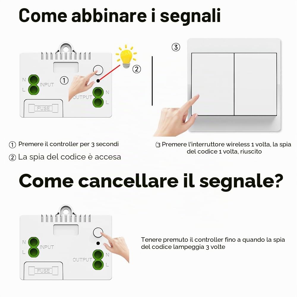 Thumbnail 6 de Cerhot Remote Light Switches Wireless: interruttori senza batteria per controllo remoto delle luci