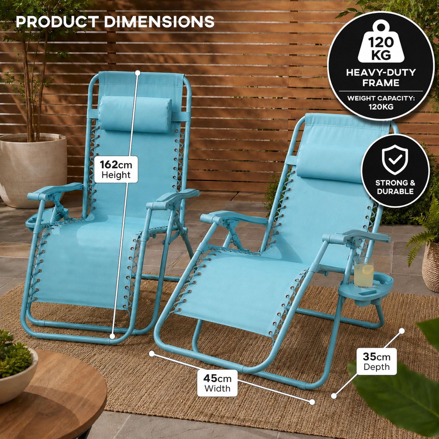 Thumbnail 1 de Neo 2X Zero Gravity Recliner Outdoor Chair – Aqua