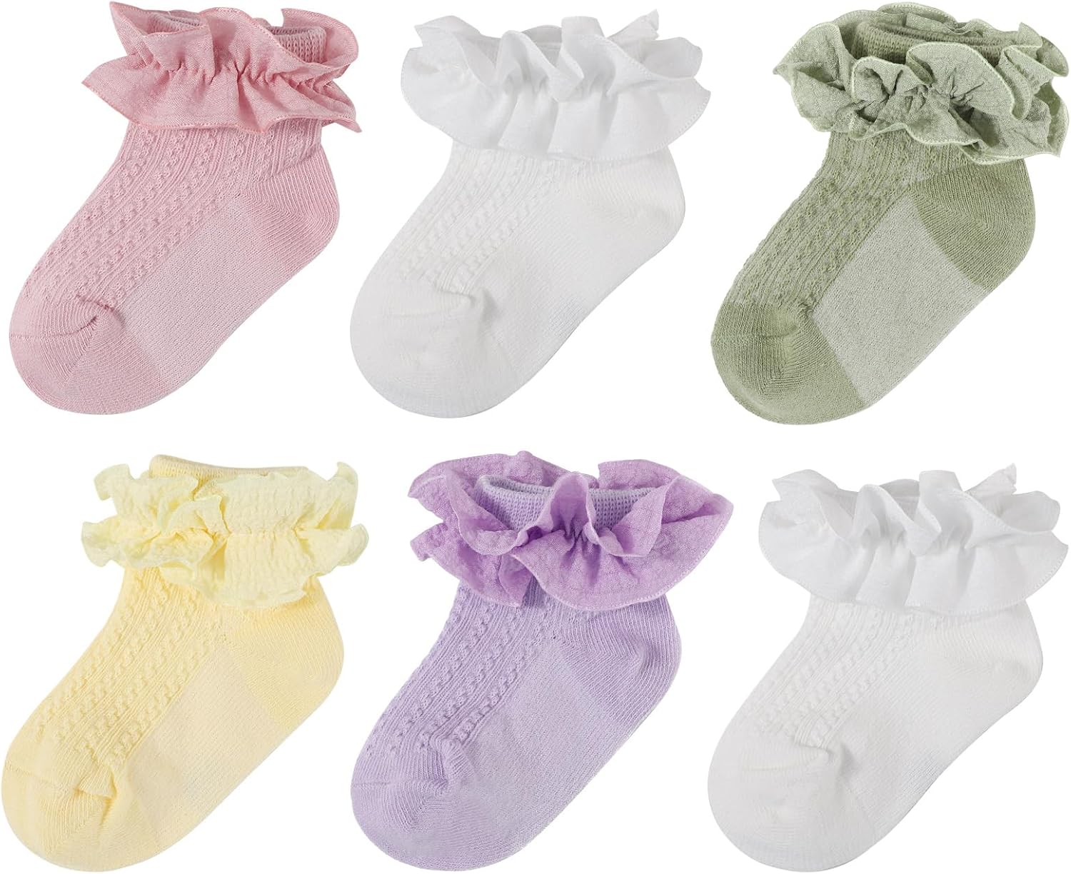 Detalle de DRESHOW Infant Ruffle Lace Non-slip Socks