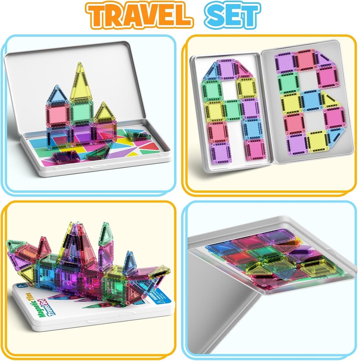 Thumbnail 2 de Magnetische Tiles Konstruktion Set 42 Stück – Reisebox, Montessori-Spielzeug für Kinder ab 3 Jahren