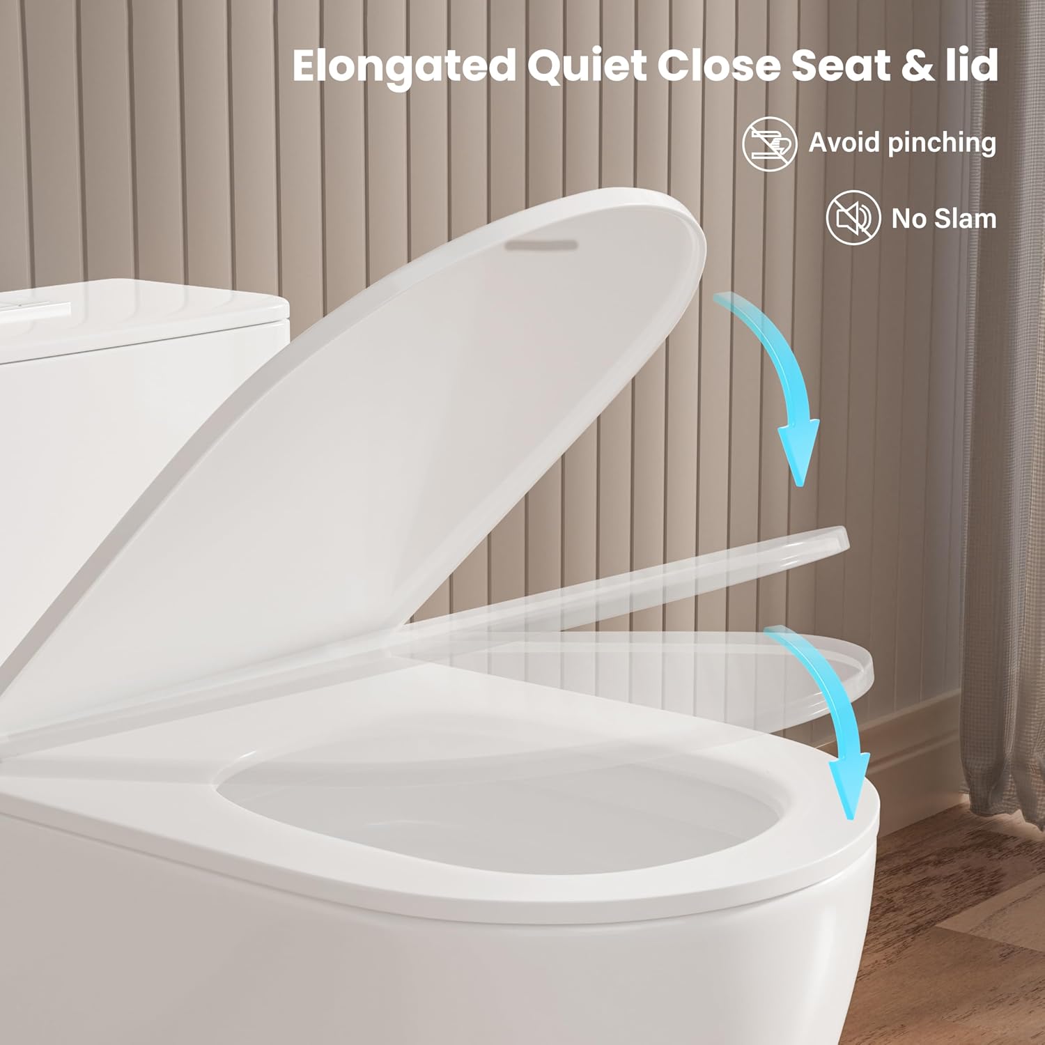 Thumbnail 6 de CASTA DIVA CD-T005 One-Piece Elongated Toilet, Dual Flush, 17-Inch Seat