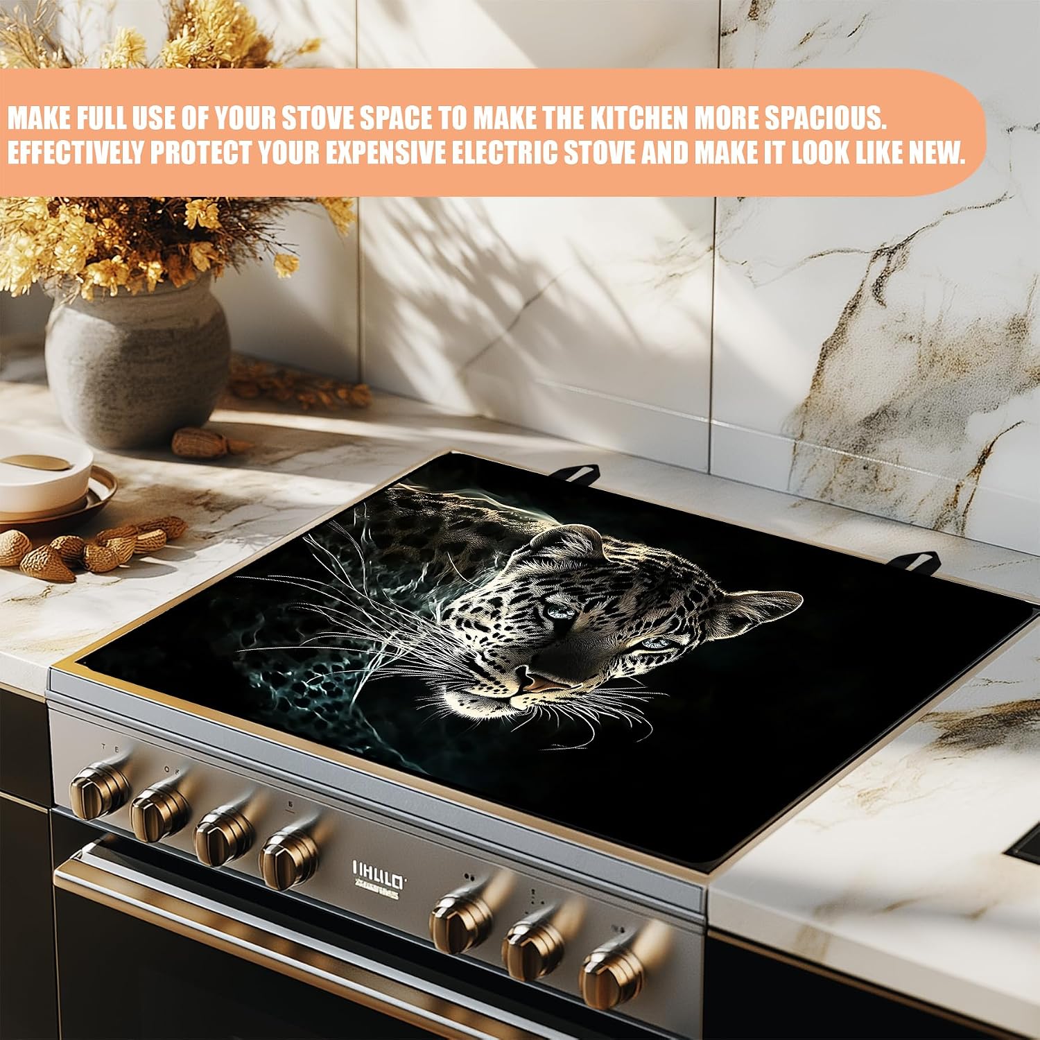 Thumbnail 4 de seewan Stovetop Cover 28" x 20" Leopard Anti-Slip Foldable Stove Protector