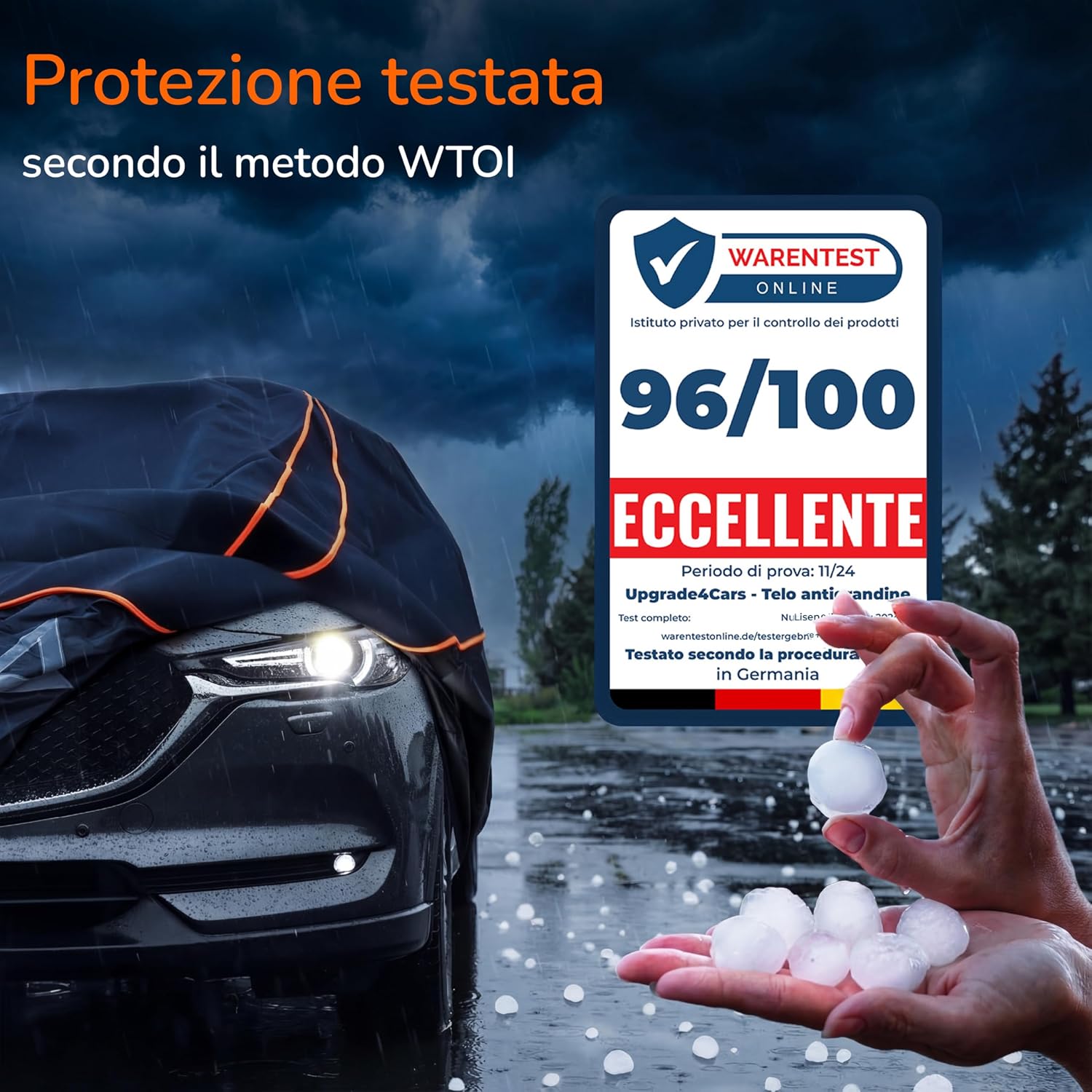 Detalle de Upgrade4cars Telo copriauto anti-grandine universale 455×190×150 cm