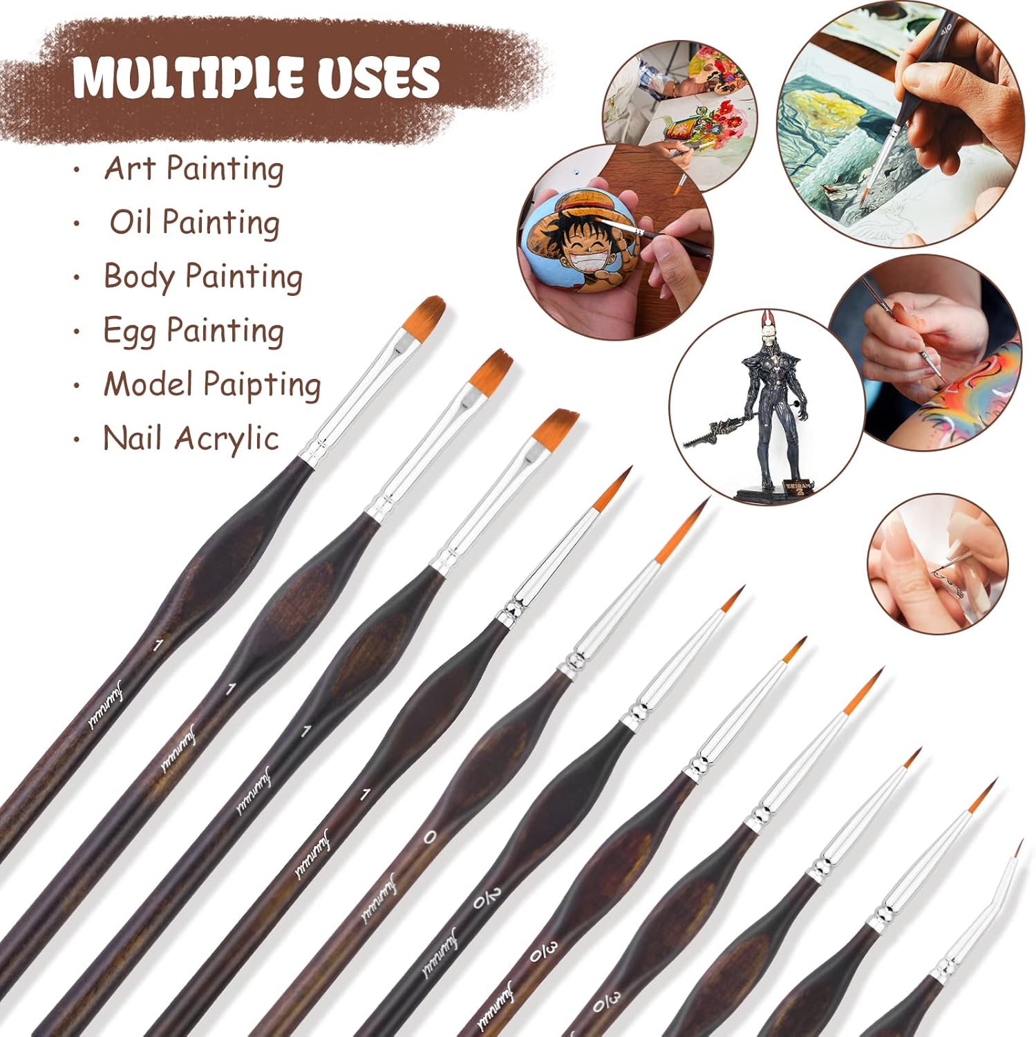Thumbnail 3 de Detail Paint Brush Set – 11Pcs Fine Brushes for Miniatures and Models