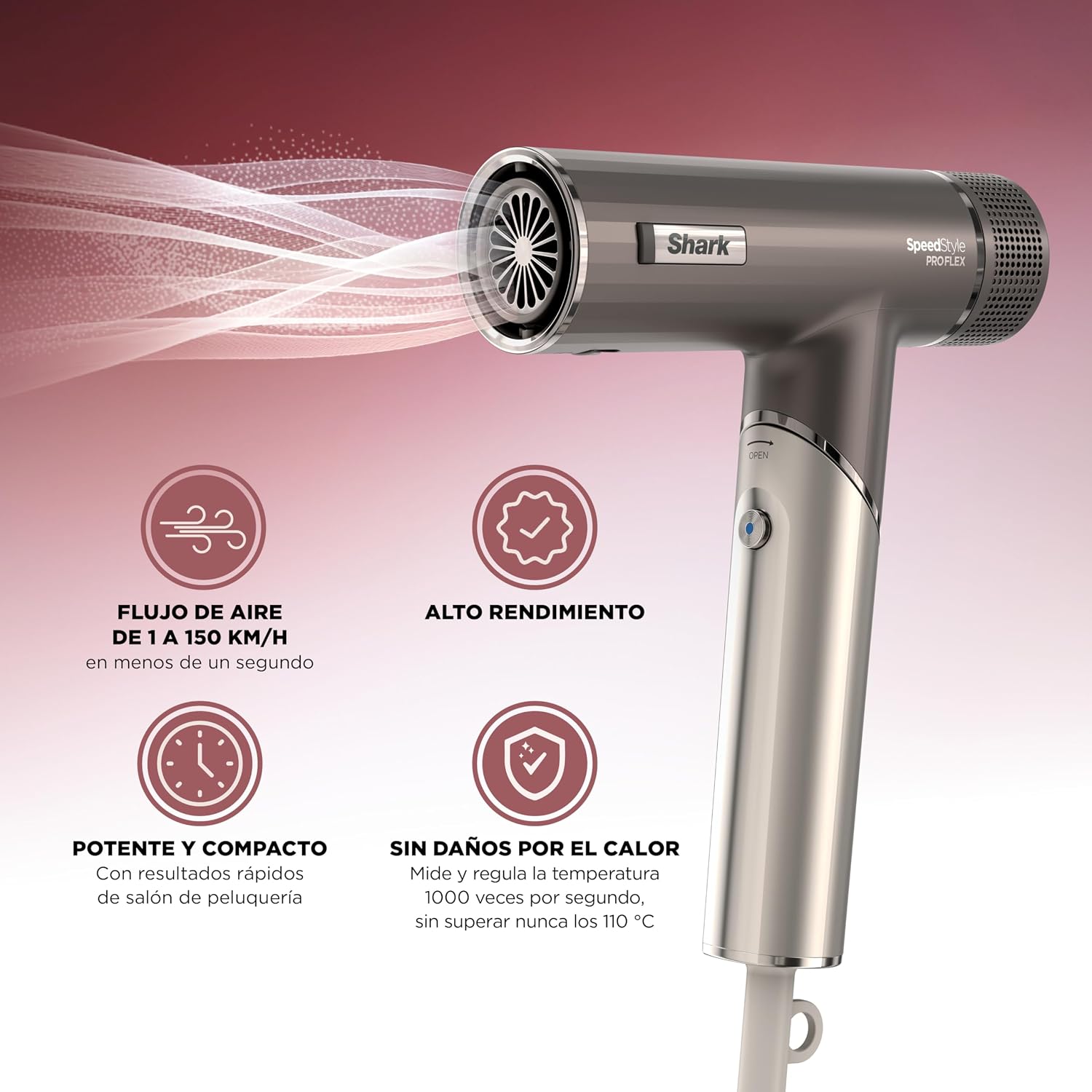 Detalle 1 de Shark HD542EU SpeedStyle Pro FLEX Secador de Pelo Iónico