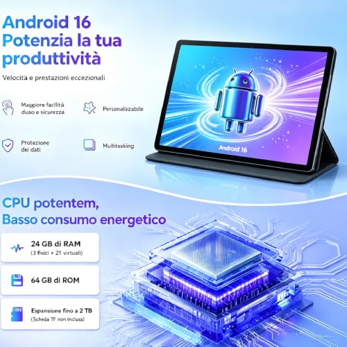 Detalle de MUTSAY Tablet 11 Pollici Android 16: potenza, versatilità e bundle completo