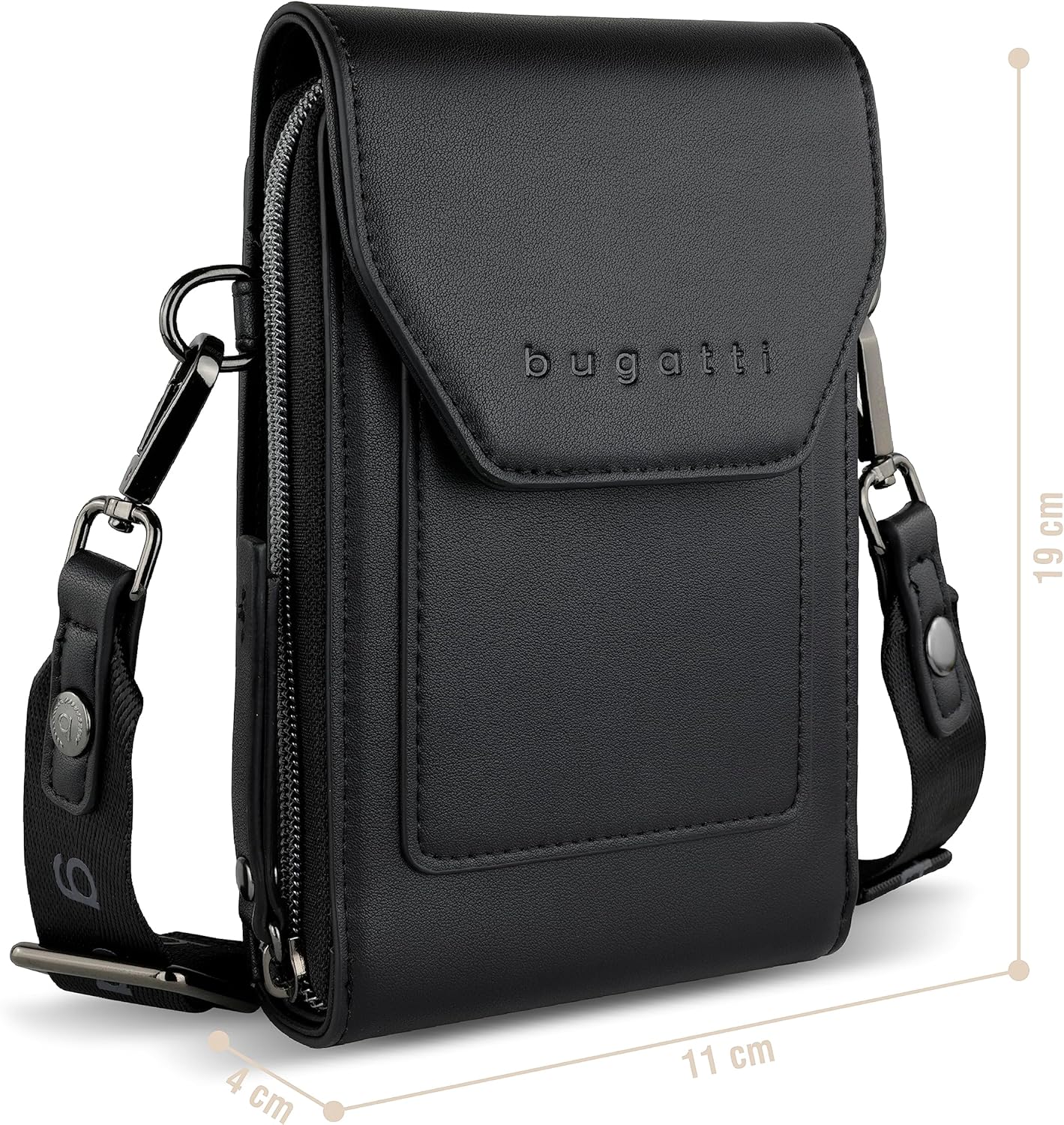 Thumbnail 2 de Bugatti Almata portefeuille bandoulière avec compartiment smartphone noir – sac crossover femme