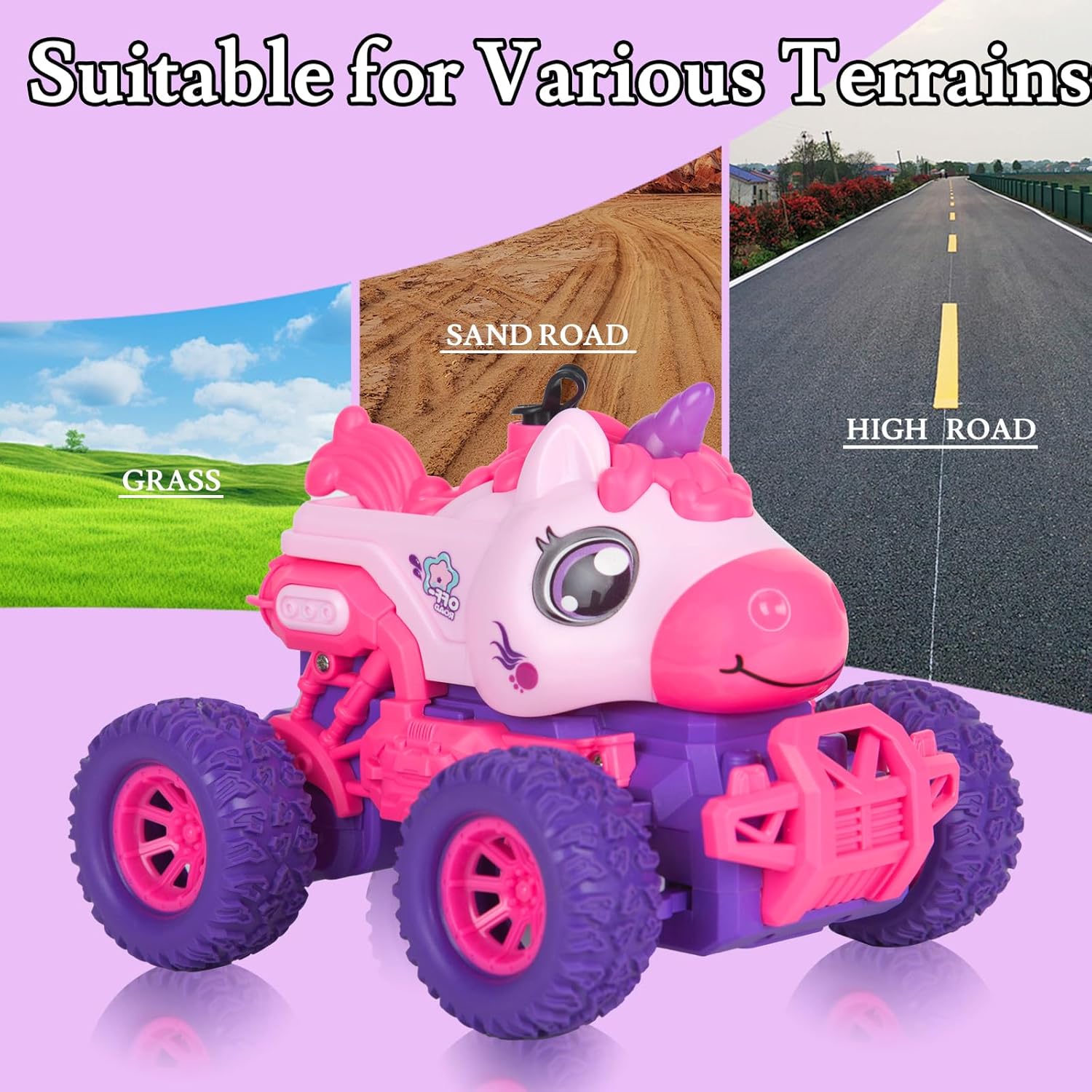 Thumbnail 1 de BORSTOYPRO Unicorno: Monster Truck telecomandato con LED e spruzzi per bambini