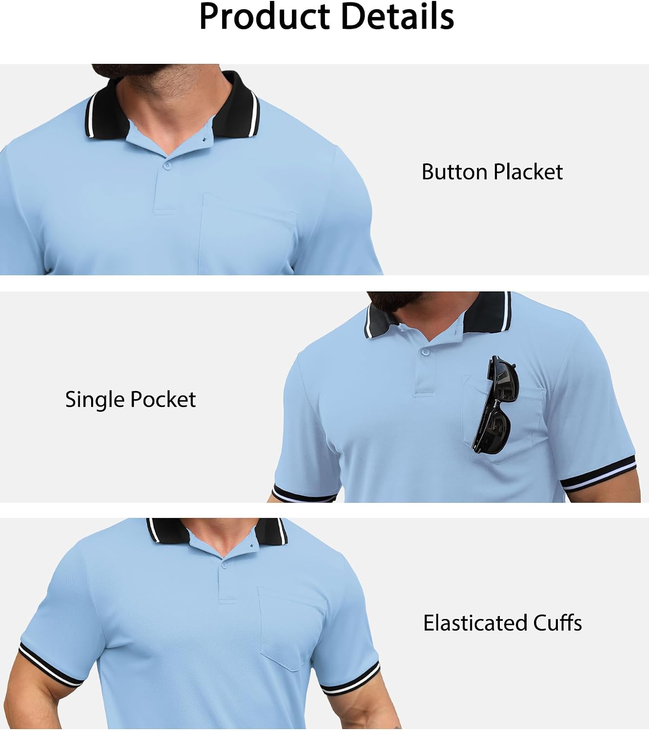 Thumbnail 3 de SwissWell 3er Pack Poloshirt Herren Kurzarm – Atmungsaktiv, 4-Wege-Stretch, Pflegeleicht