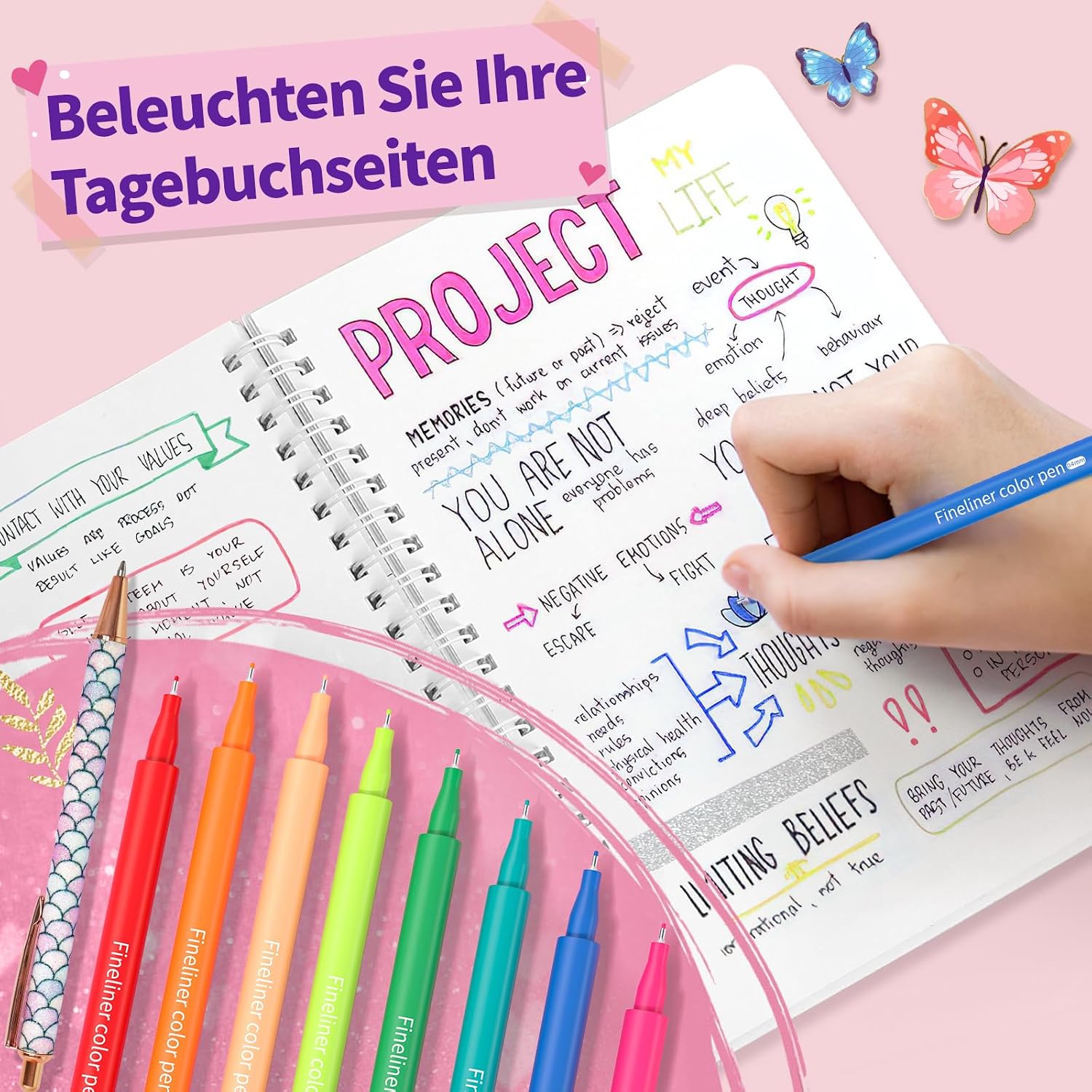 Detalle 2 de Mega Tagebuch Set 2er Pack 80 Blatt