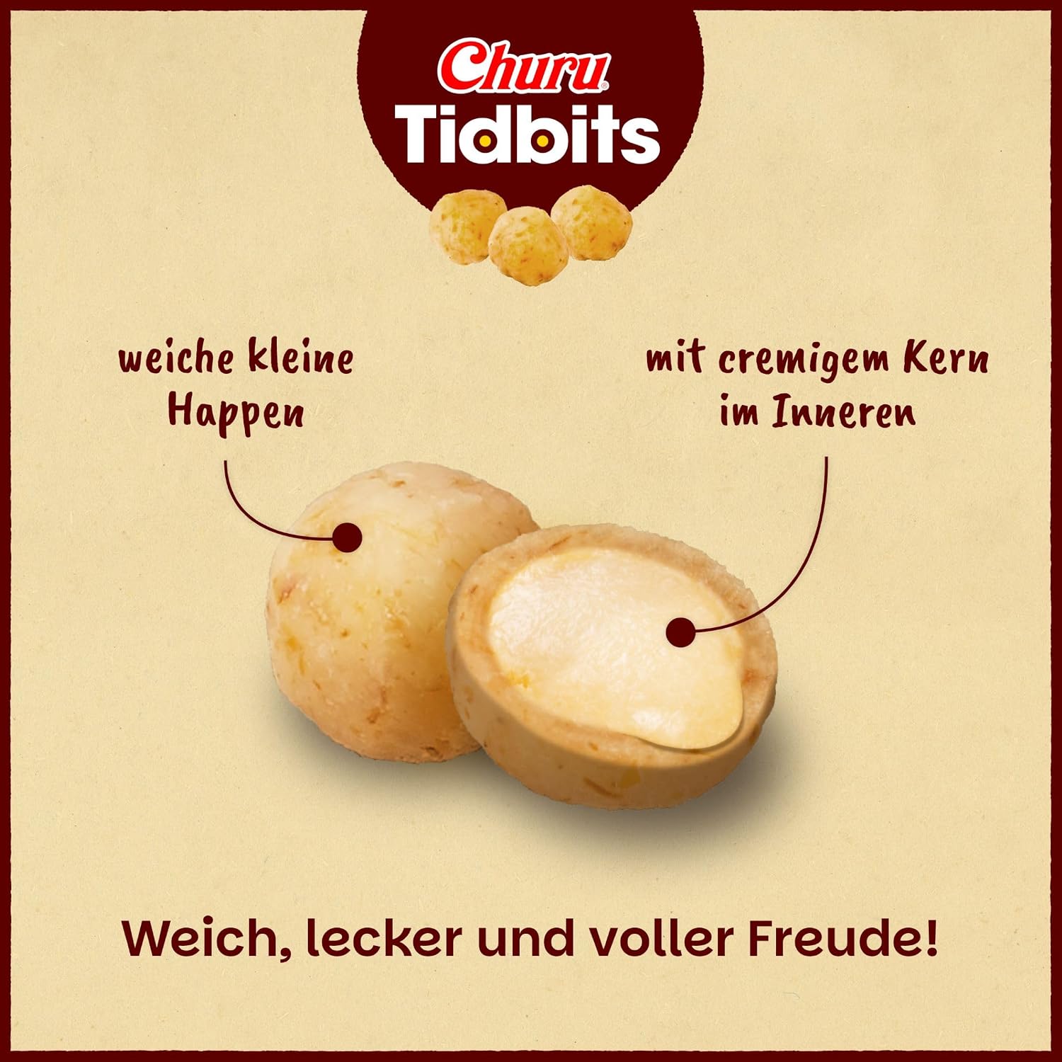 Detalle 2 de INABA Churu Tidbits Cat Treats für kleine Katzen – Huhn, getreidefrei, zuckerfrei, 96 g