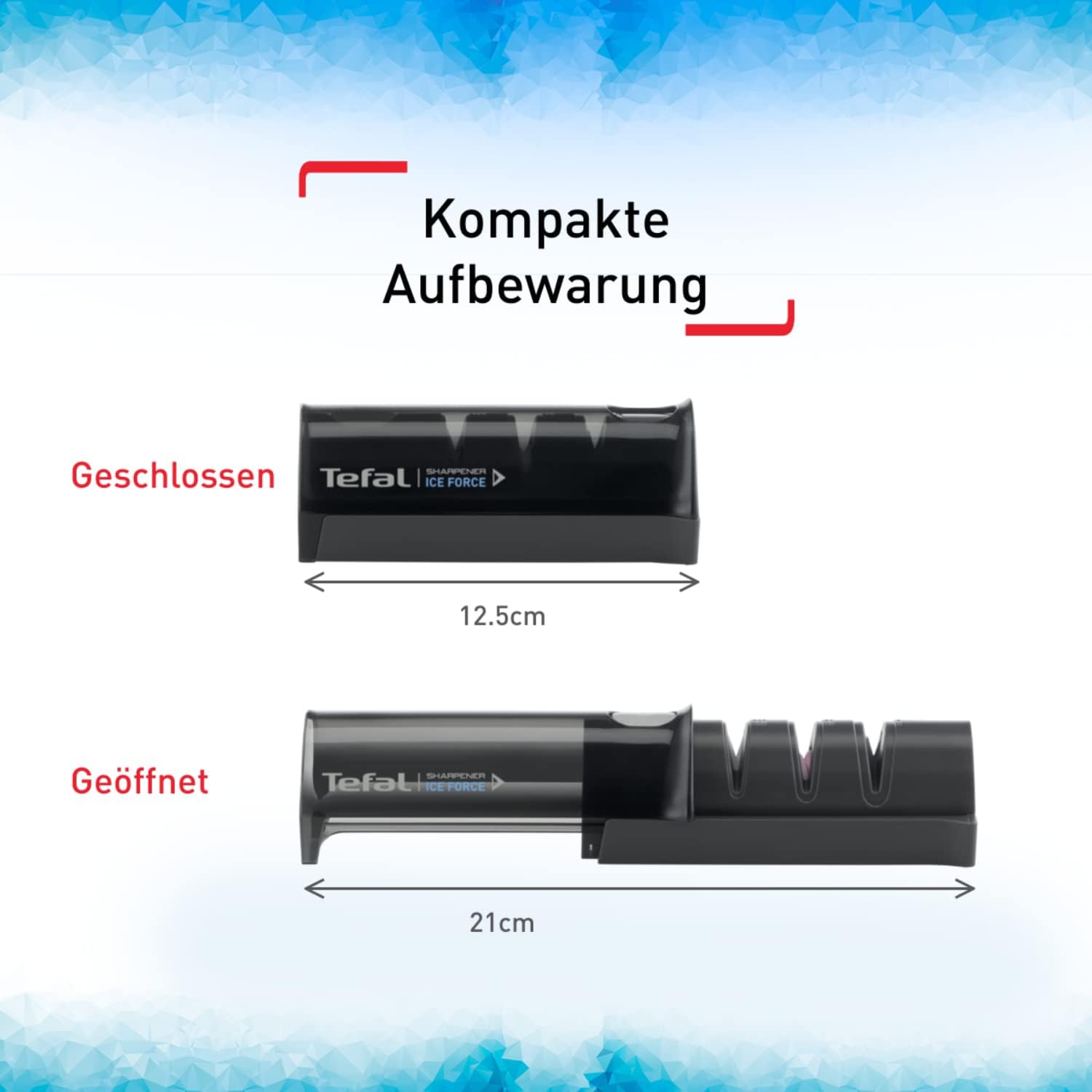 Detalle de Tefal Ice Force Messerschärfer K26505 – 3-Schritte-Schleifprozess, kompakt, sicher & universal