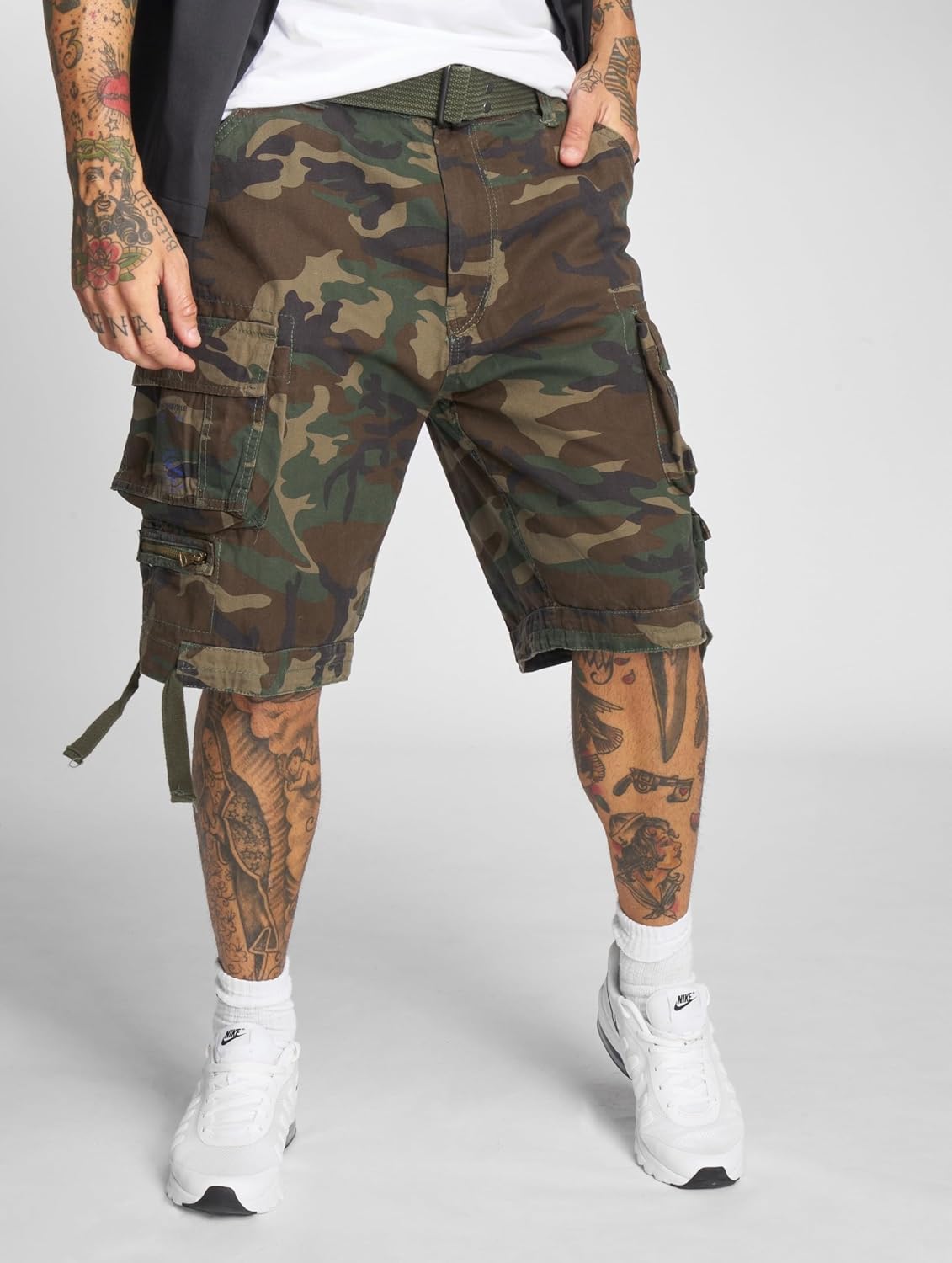 Detalle de Brandit Herren Savage Vintage Cargo Shorts – robuste Vintage-Cargoshorts mit echtem Used-Look