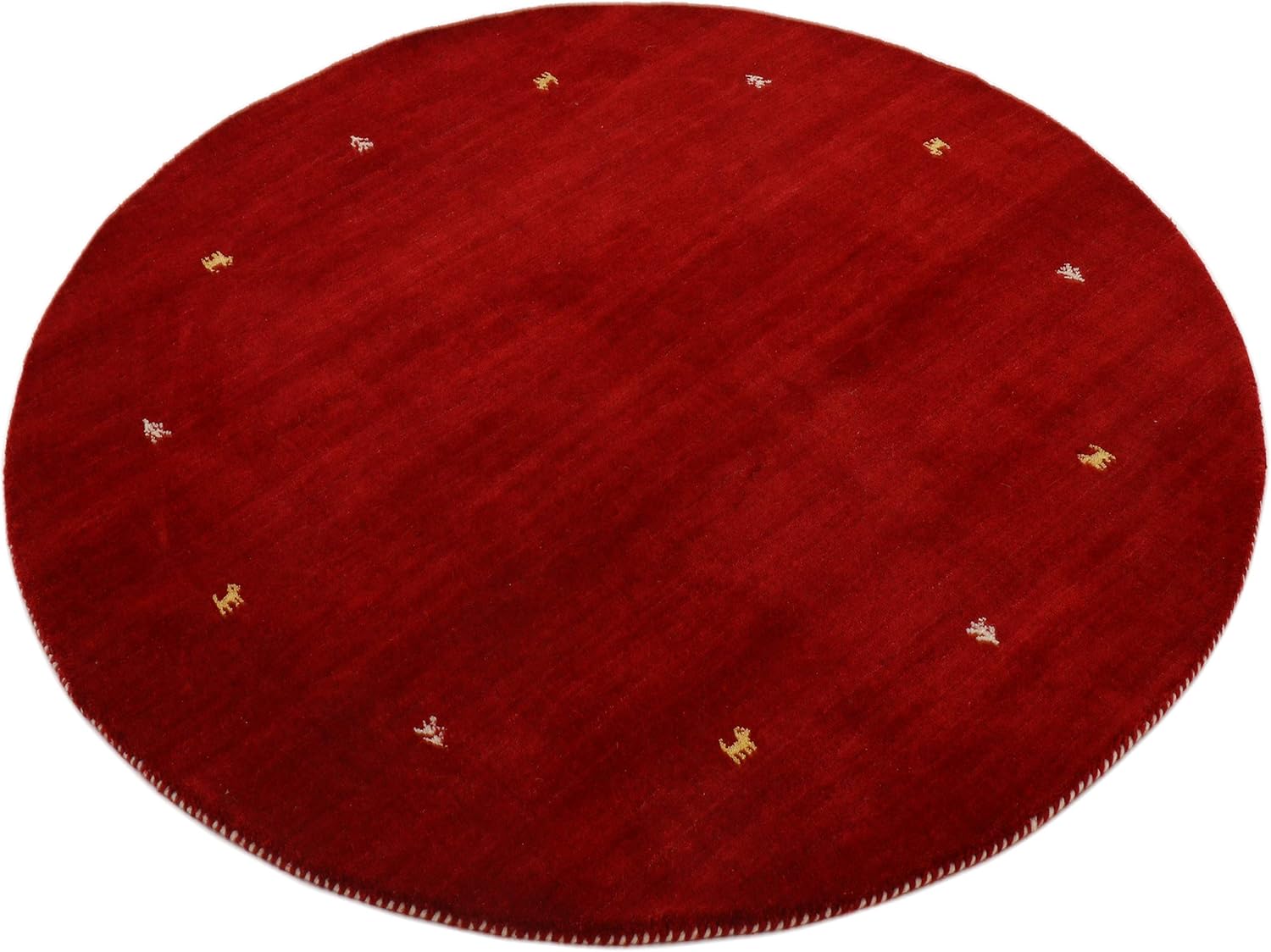 Thumbnail 2 de CarpetFine Alfombra Redonda Gabbeh Uni Rojo Ø 300 cm 🛋