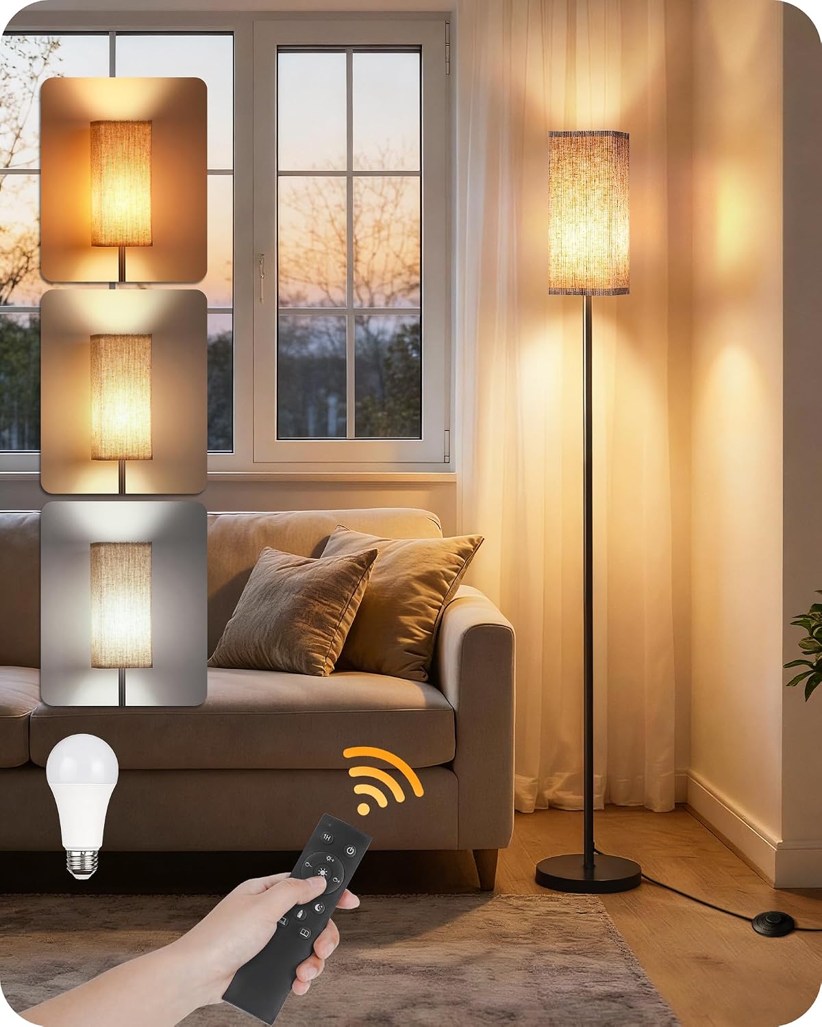 Detalle de GOEBLESON BP-F004S 64.2-Inch Dimmable Floor Lamp with Remote