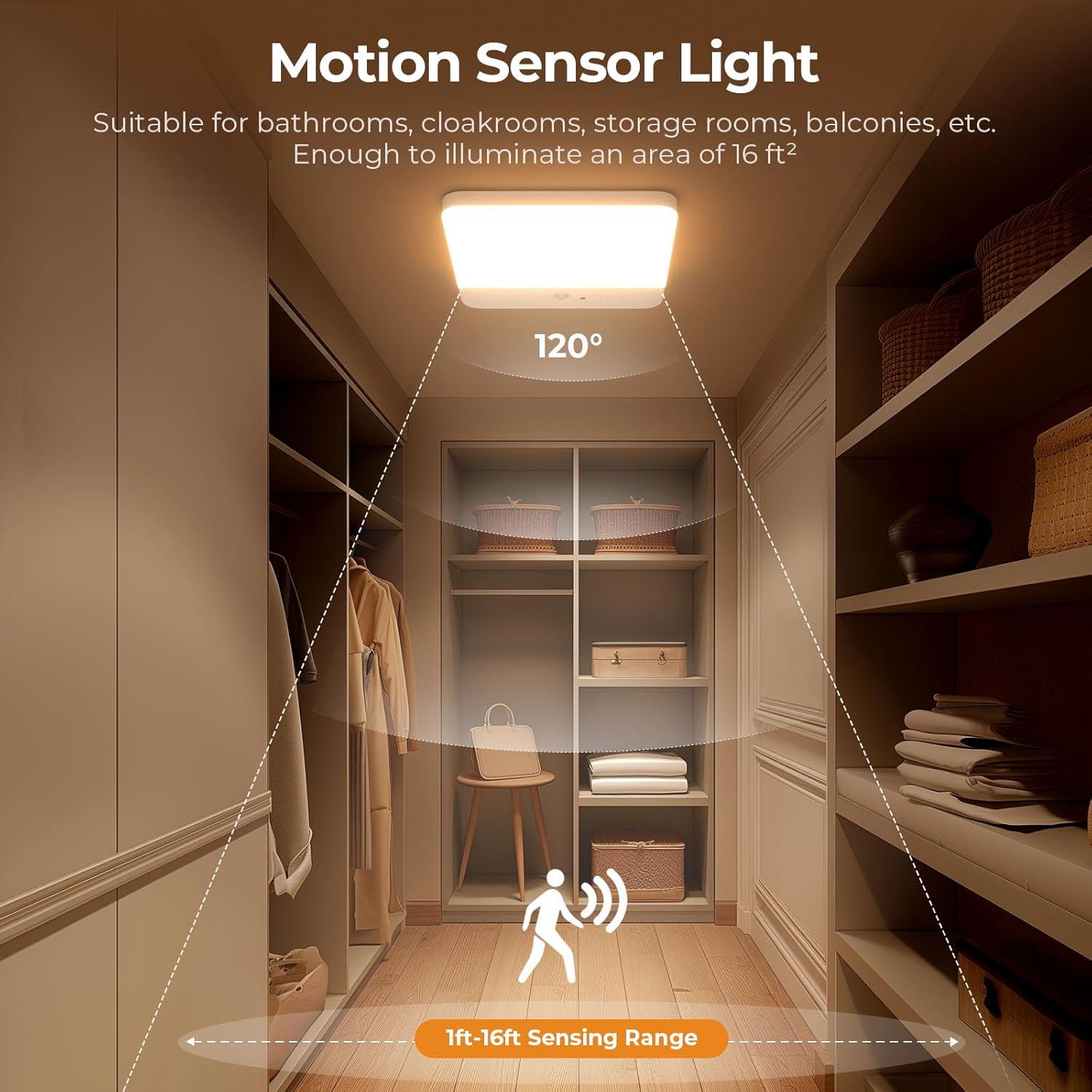 Thumbnail 2 de FULEN LED Ceiling Light with Motion Sensor — Cordless, Battery-Operated Ceiling Lamp
