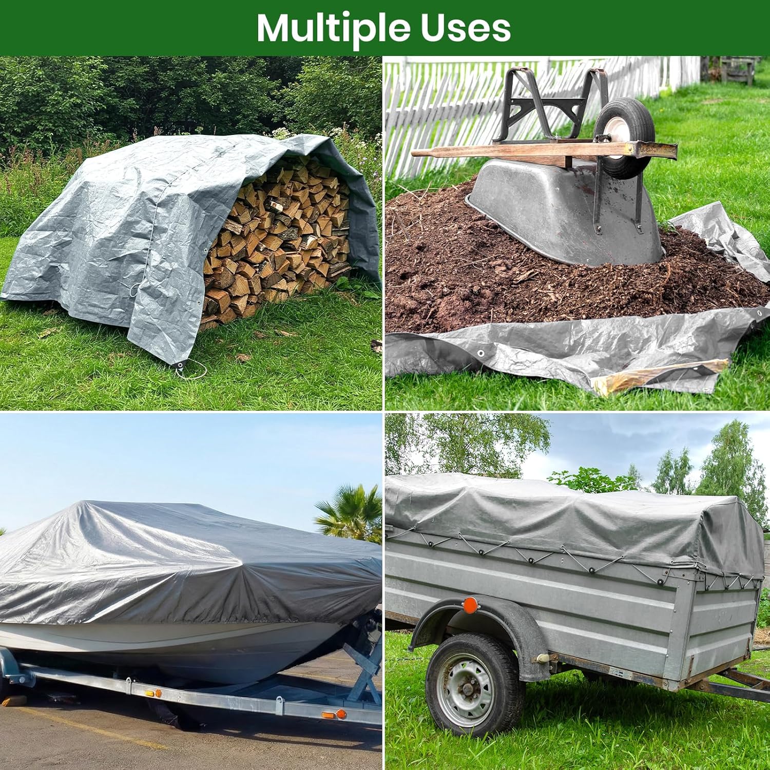 Thumbnail 6 de Velway Telone impermeabile 2 x 3 m, 250 g/m² con occhielli rinforzati - protezione UV versatile per interni ed esterni