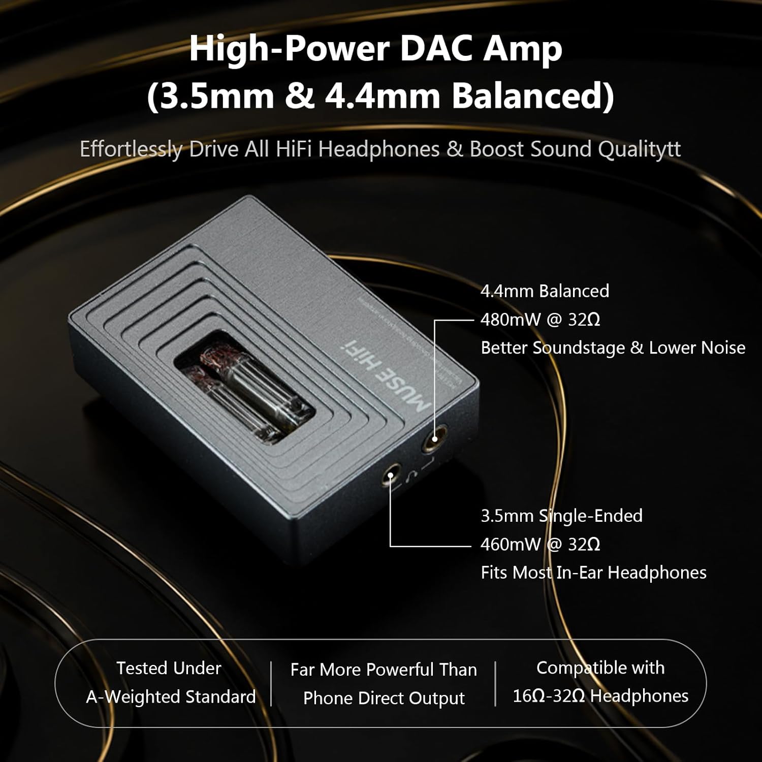 Detalle de HiFiGo MUSEHiFi M3 Ultra Portable Tube DAC Amp with JAN6418 Vacuum Tube