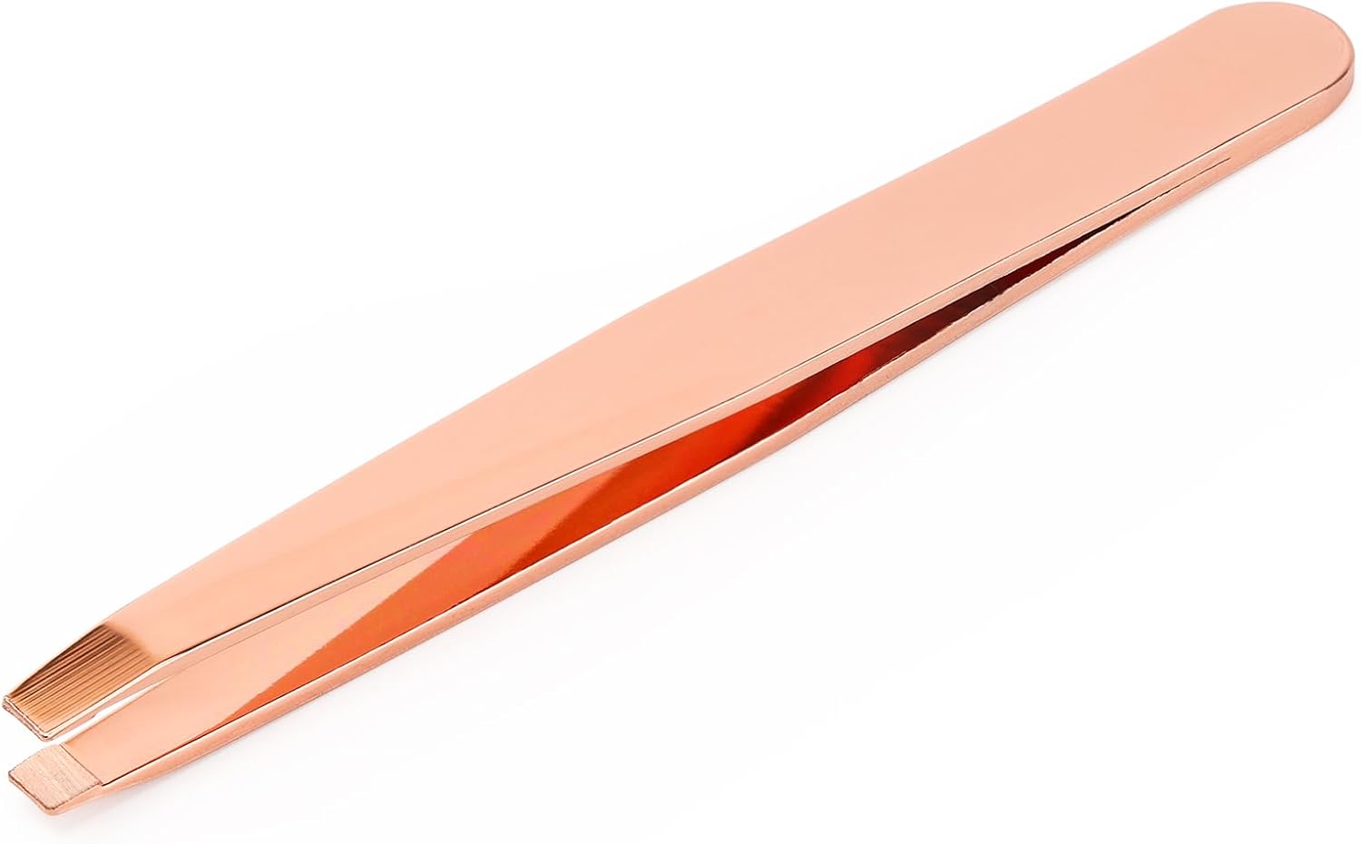 Detalle de lulir Edelstahl Pinzette – Profi Augenbrauen Zupfen, 9,5 cm, rutschfeste Grifffläche, Roségold