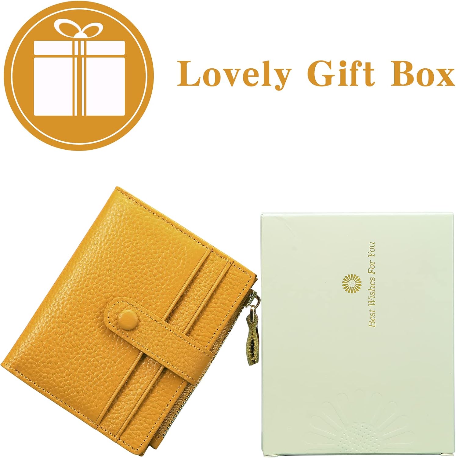 Detalle de FALAN MULE Women's RFID Blocking Leather Compact Bi-fold Wallet