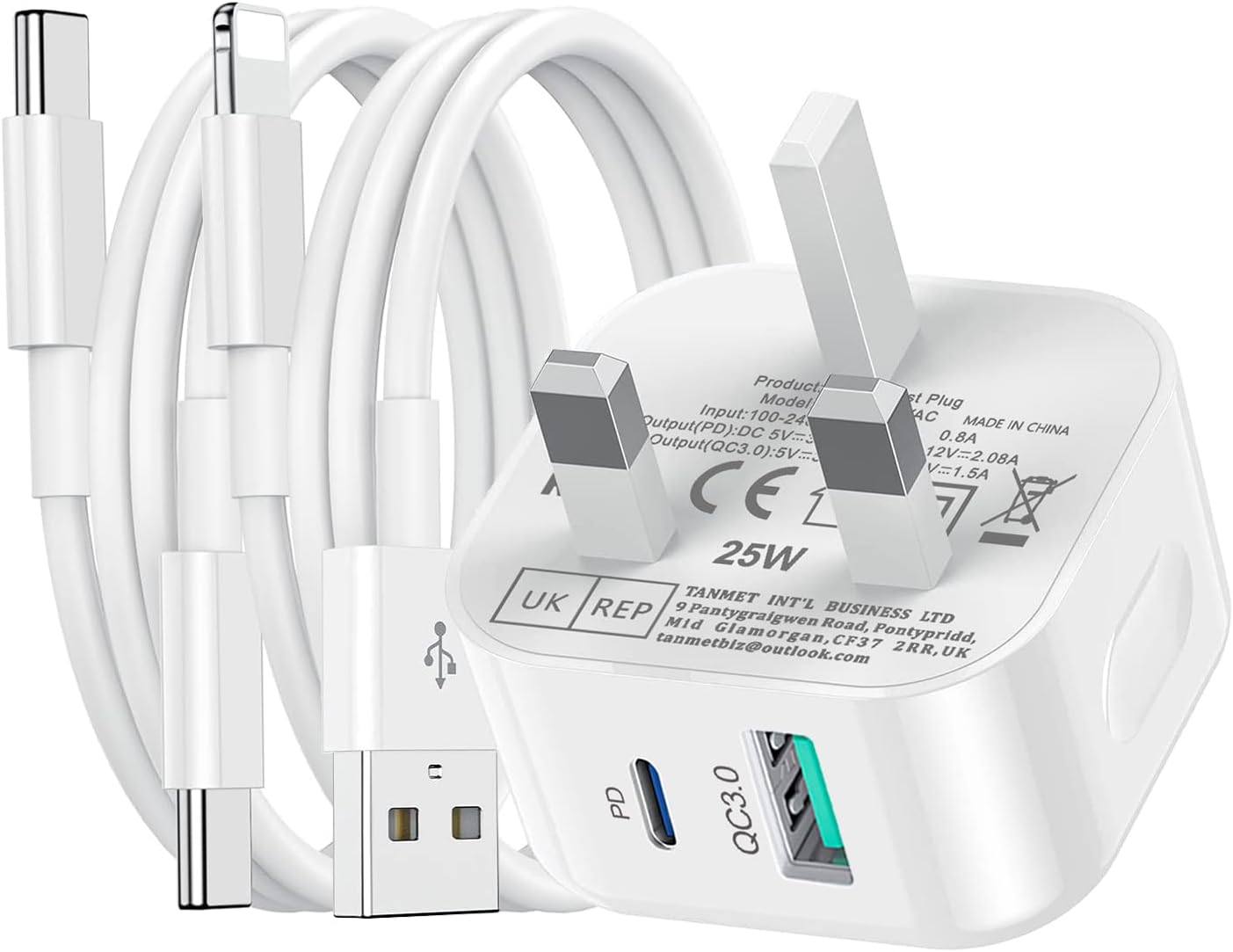 Detalle de iPhone Charger Fast Charge USB‑C 1m Lightning cable