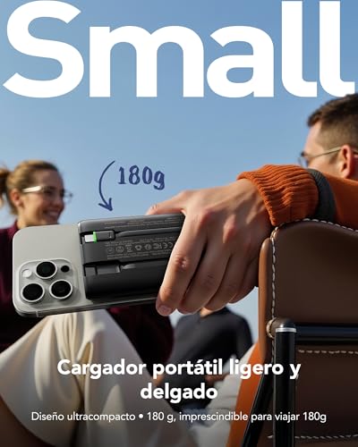 Detalle de VEGER Power Bank con cables integrados (10000mAh) | Carga rápida 22,5W