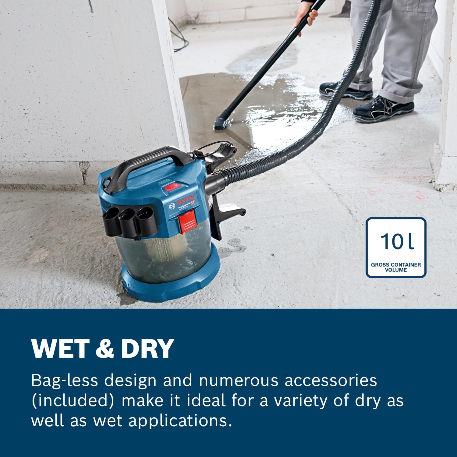 Thumbnail 3 de Bosch Professional 18V System GAS 18V-10 L Industrial Dust Extractor (L-Class) with hose & accessories