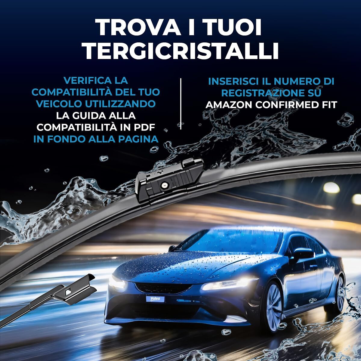 Thumbnail 2 de VALEO Silencio Tergicristalli VF345 – Kit 2 spazzole 600mm/380mm, visibilità ottimizzata