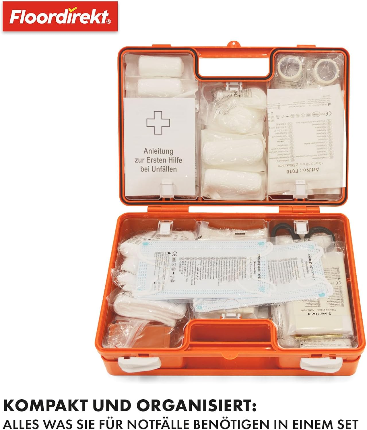 Thumbnail 4 de KARAT Mittlerer Erste-Hilfe-Kasten nach DIN 13169:2021 (bis 100 Personen), gefüllt inkl. Wandhalterung