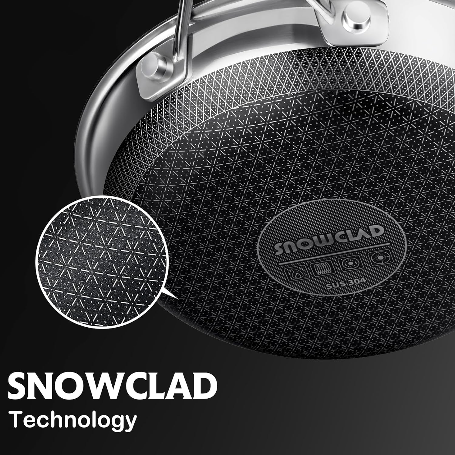Thumbnail 5 de SNOWCLAD 14Pc Hybrid Stainless Steel Cookware Set
