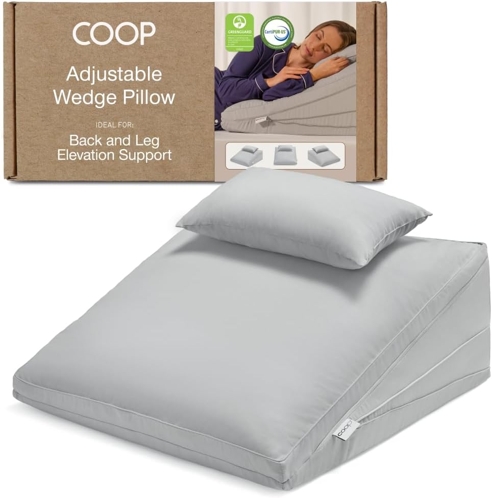 Detalle de Coop Home Goods CPL030OS-00 Adjustable Wedge Pillow with Memory Foam Top