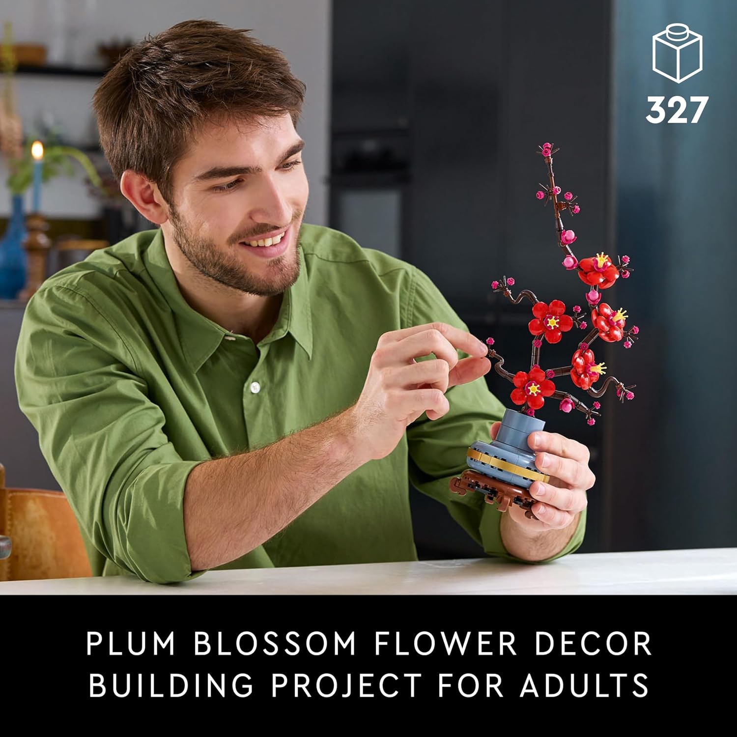 Detalle de LEGO Botanicals Plum Blossom Set for Adults (10369) — Buildable Indoor Floral Display