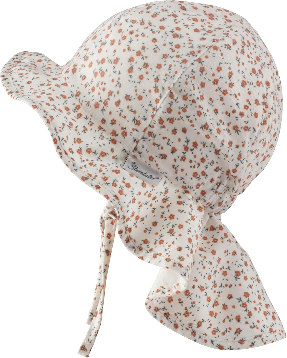 Detalle de Sterntaler Mädchen Sonnenhut Millefleurs – Sonnenhut mit Millefleurs Muster, Nackenschutz und Bio-Batist
