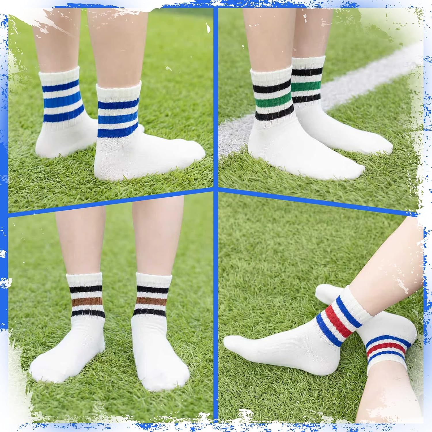 Detalle 2 de BISOUSOX naadloze katoenen kindersokken, 6 paar voor school en sport