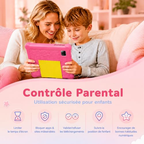 Detalle de MUTSAY Tablette Enfants 7'' Android – Éducative, 5 Go RAM / 32 Go ROM, Étui antichoc + Extensible 128 Go