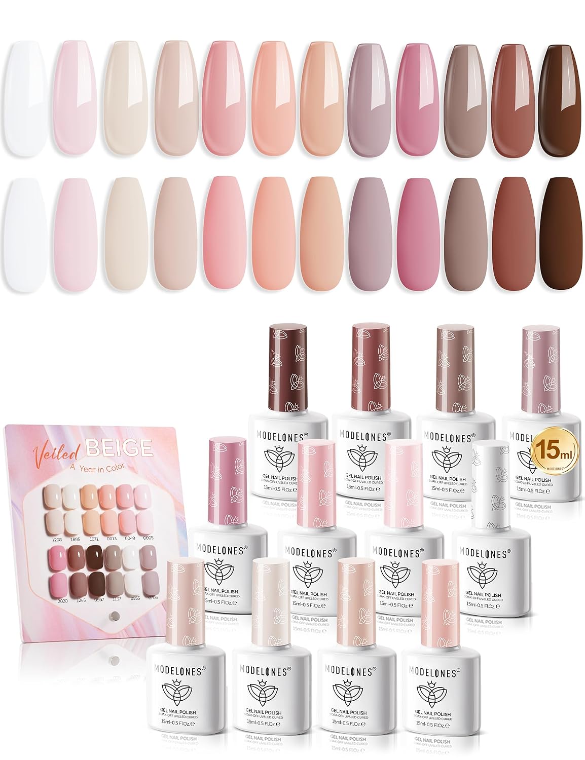 Detalle de Modelones Gel Nail Polish Set, 15 mL